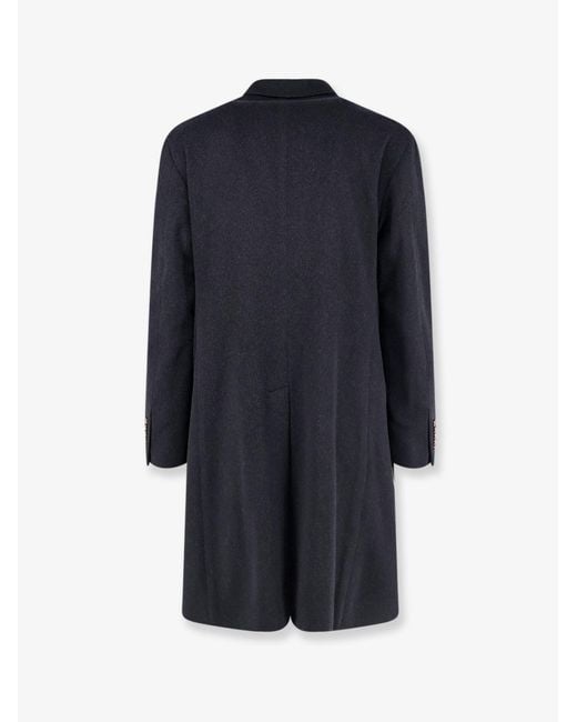 Tagliatore Blue Unlined Virgin Wool And Cashmere Coat for men