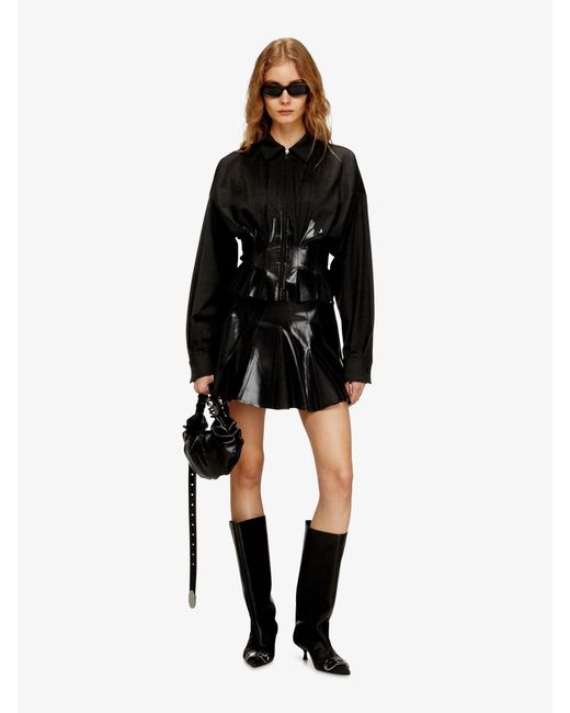 DIESEL Black O-Zirc--S1 Virgin Wool Blend Skirt
