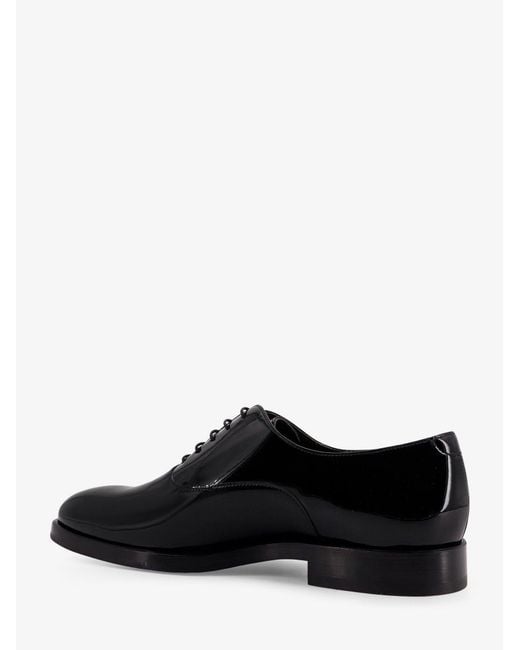 Brunello Cucinelli Black Oxford Patent Leather Lace-Up for men