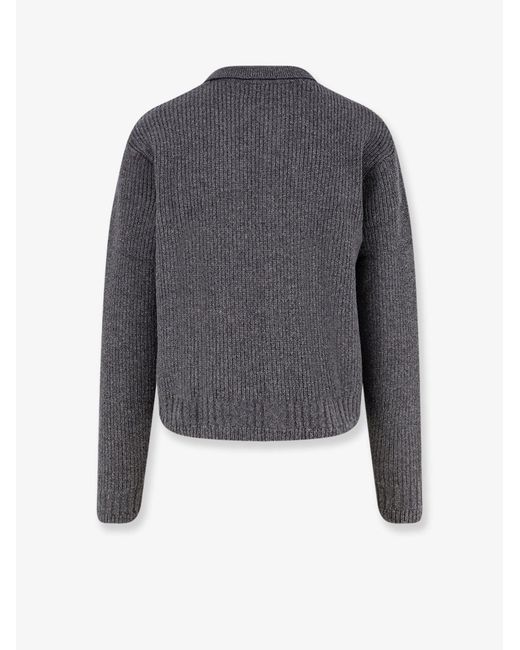 TONYWACK Blue Ribbed Wool And Cotton Cardigan for men
