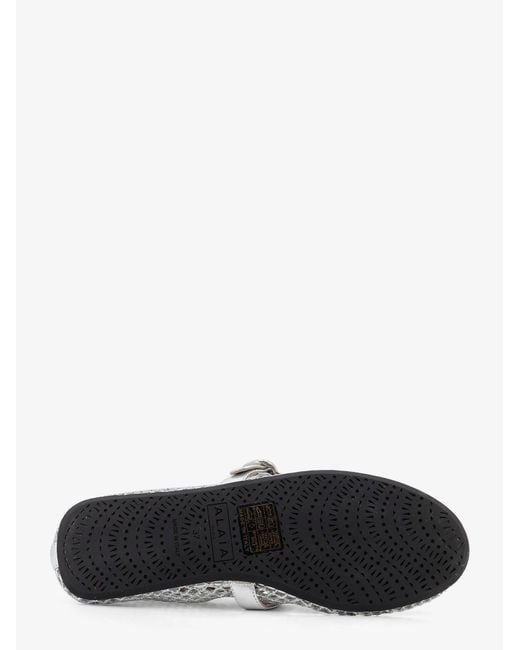 Alaïa White Ballet Flats Glitter Mesh And Leather Ballerinas