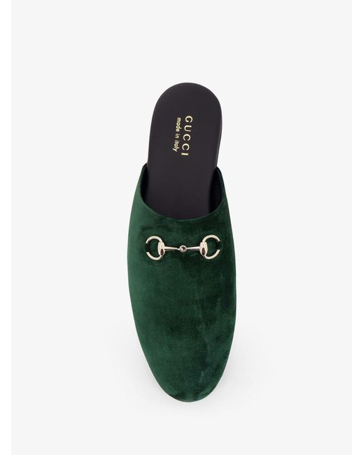 Green Sabots Gucci Suede Sabot With Horsebit in Green | Lyst