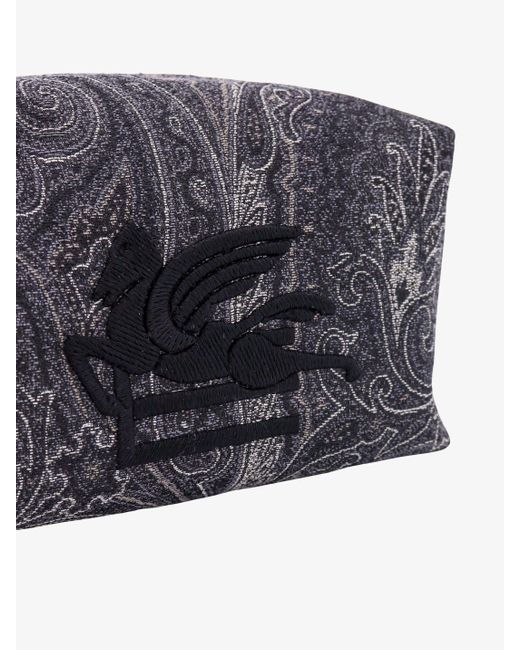 Coated Canvas Beauty Case With Paisley Motif-Uomo di Etro in Gray da Uomo