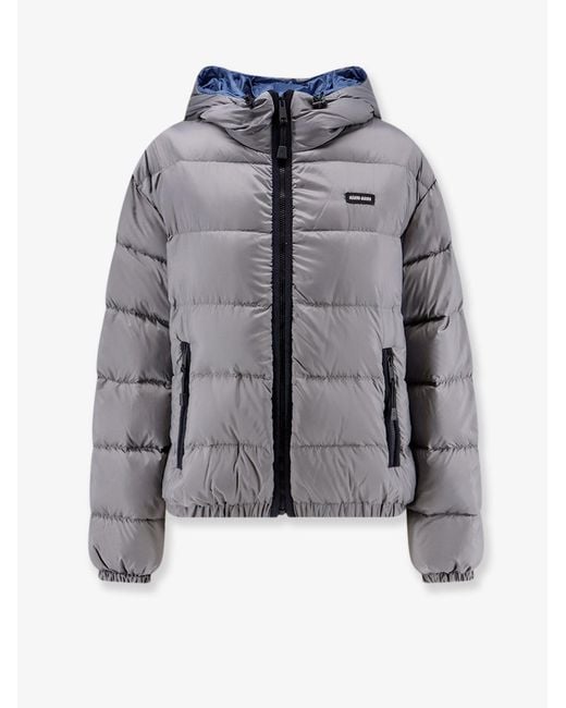 Miu Miu Gray Recycled Material Down Jacket