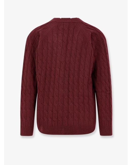 Amaranto Red Wool And Cashmere Cardigan for men