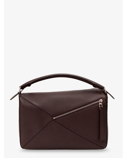 Loewe Brown Puzzle Bag Leather Shoulder Bag for men