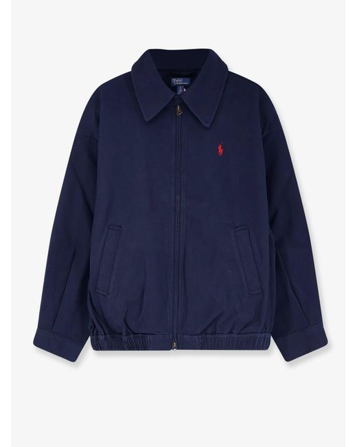 Polo Ralph Lauren Blue Denim Jacket With Embroidered Logo On The Front