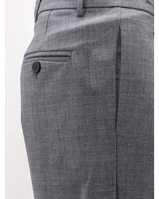 Amaranto Gray Virgin Wool Blend Trousers for men