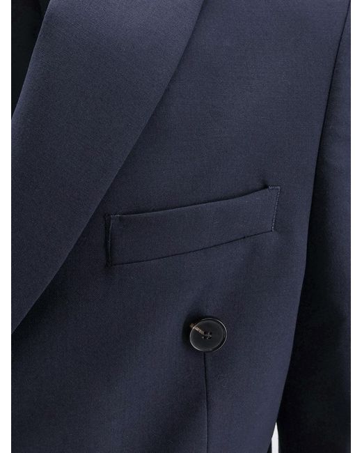 Amaranto Blue Virgin Wool Blend Blazer for men