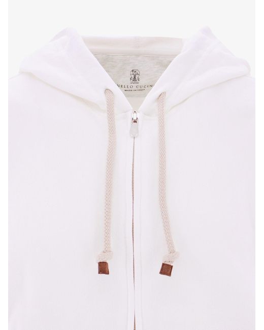 Brunello Cucinelli White Sweatshirt for men