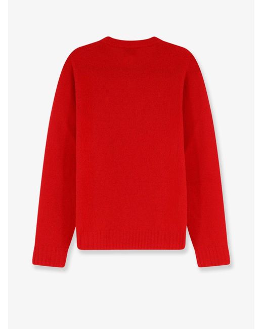 Alysi Red Merino Wool And Cashmere Blend Sweater