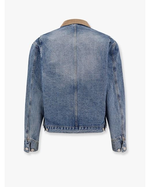 TONYWACK Blue Work Washed Denim Jacket for men