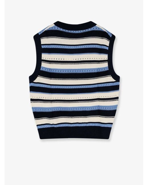 DUNST Blue Sleeveless Cotton Sweater for men