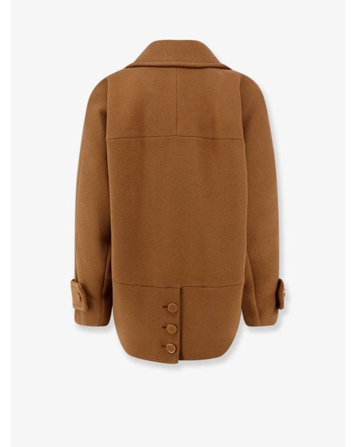 Chloé Brown Short Wool Coat