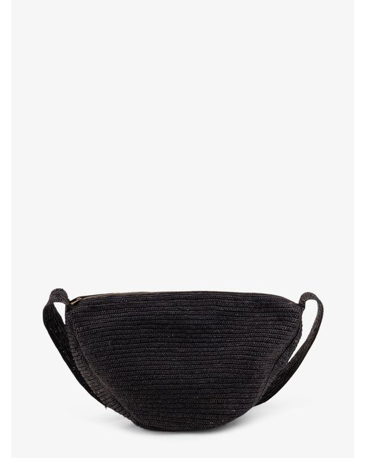 IBELIV Black Raffia Clip Crossbody Bag