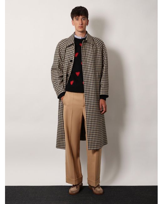 Valentino Blue Wool And Mohair Sweater With Lurex Hearts for men