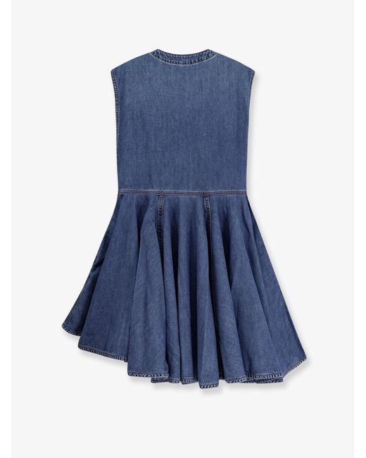 Alaïa Blue Wrap Denim Dress
