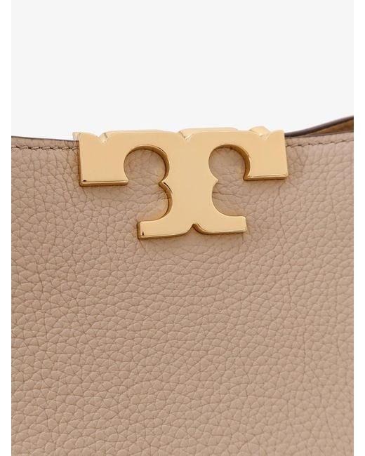 Tory Burch Natural Eleanor Pebbled Mini Satchel Crossbody Bag