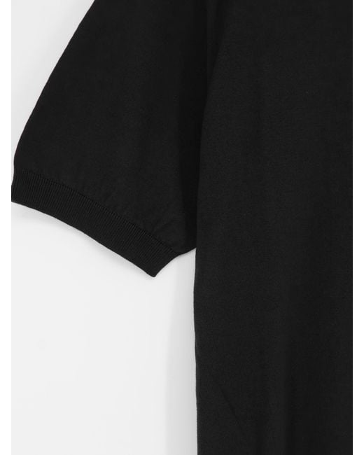Alpha Studio Black Cotton And Silk Blend Polo for men