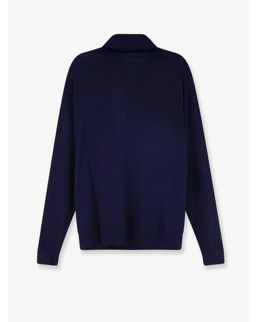 Kiton Blue Wool Polo Shirt for men