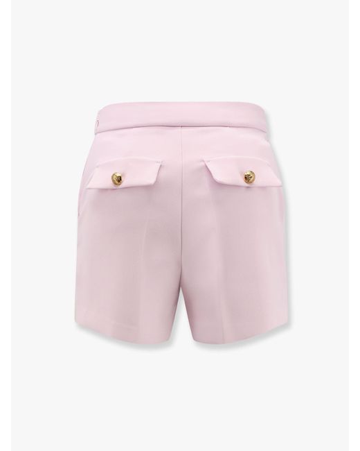 Shorts Con Dettaglio Morsetto Logato di Elisabetta Franchi in Pink