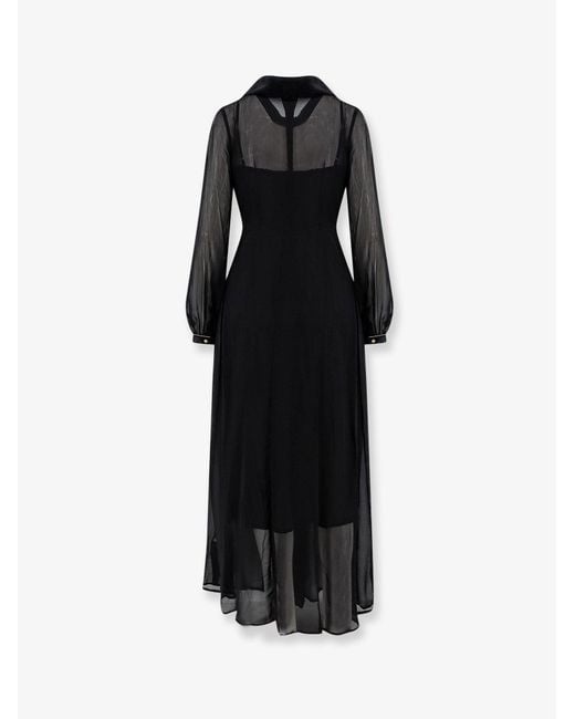 PHILIPPA 1970 Black Sutton Viscose Dress With Sequin And Rhinestone Embroidery