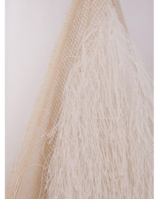 Alysi White Fringed Top