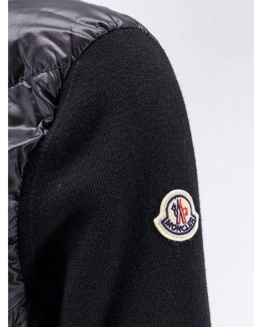 Moncler Blue Down Jacket With Virgin Wool Sleeves