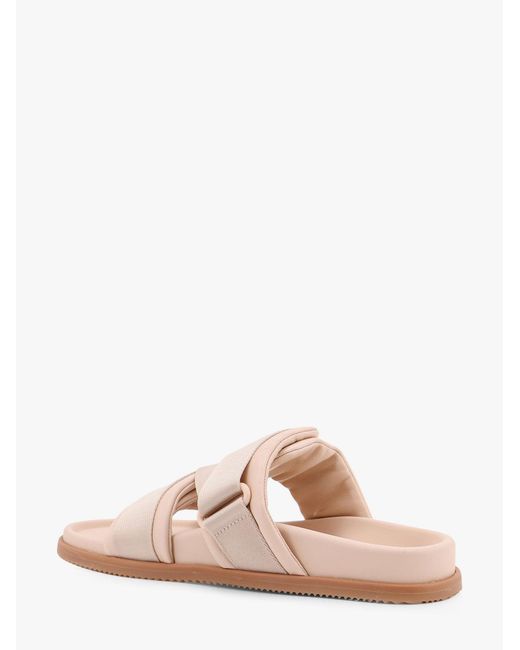 Moncler Pink Mon Summer Leather Sandals With Nylon Details