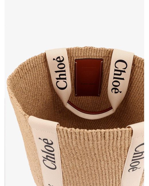 Chloé Natural Woody Raffia Shoulder Bag