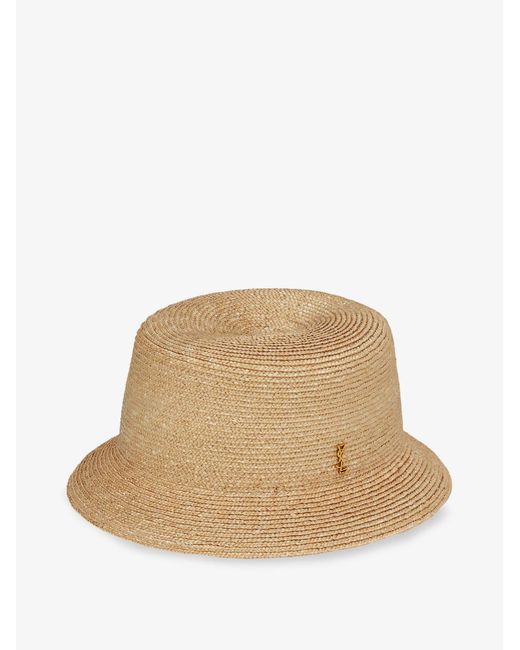 Saint Laurent Natural Raffia Fedora Hat for men