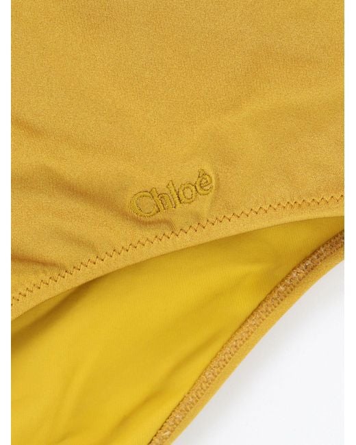 Chloé Yellow Knotted One-Piece Swimsuit
