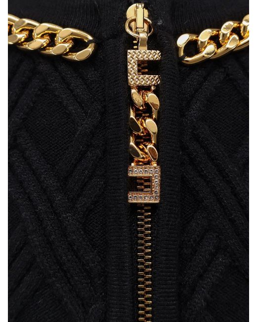 Elisabetta Franchi Black Viscose Blend Cardigan