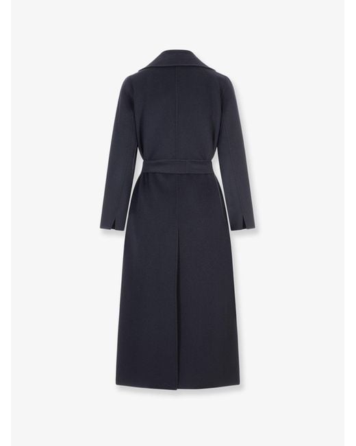 Max Mara Blue Poldo Virgin Wool Coat