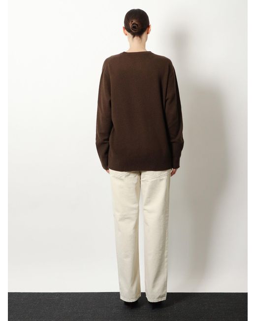 The Row Brown Odelle Top Cashmere Sweater