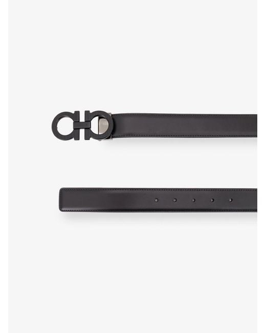 Ferragamo White Reversible Leather Belt for men