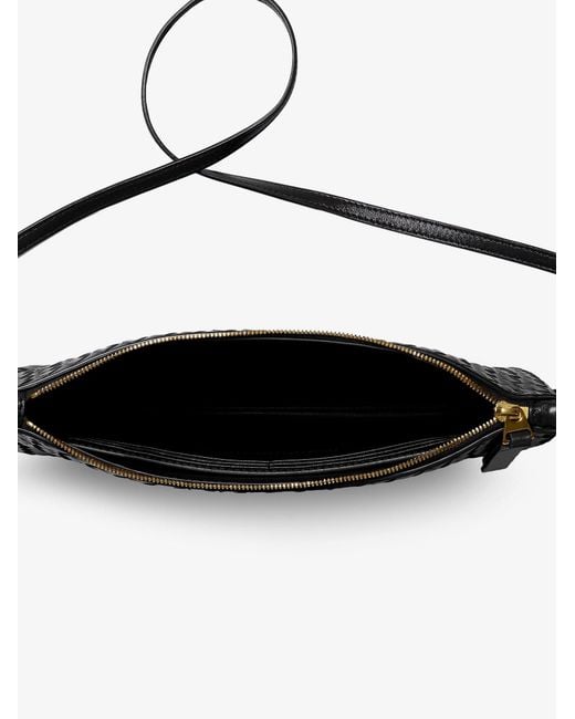 Bottega Veneta Black Pochette Intrecciato Piccolo Medium With Shoulder Strap