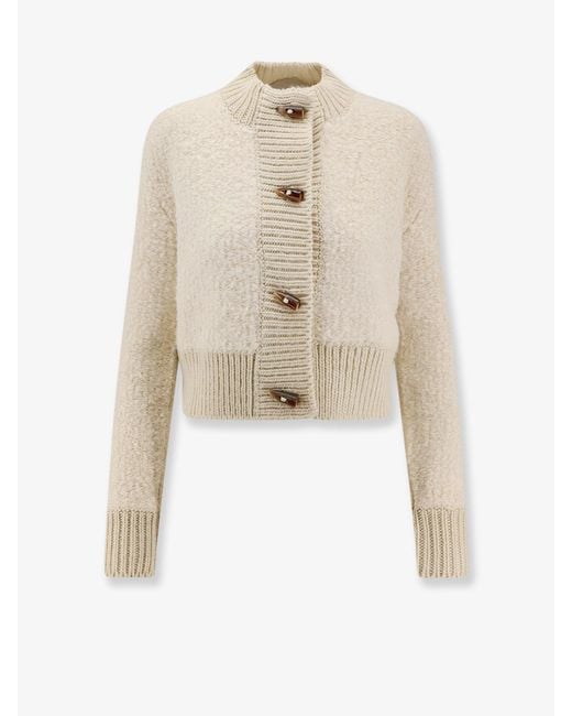 Golden Goose Deluxe Brand Natural Oxa Bouclé Wool Blend Cardigan