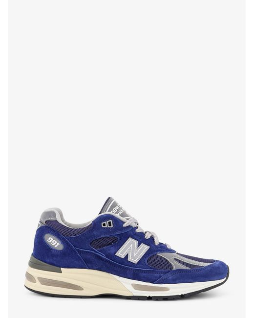 New Balance Blue 991 Suede Sneakers With Side Logo for men