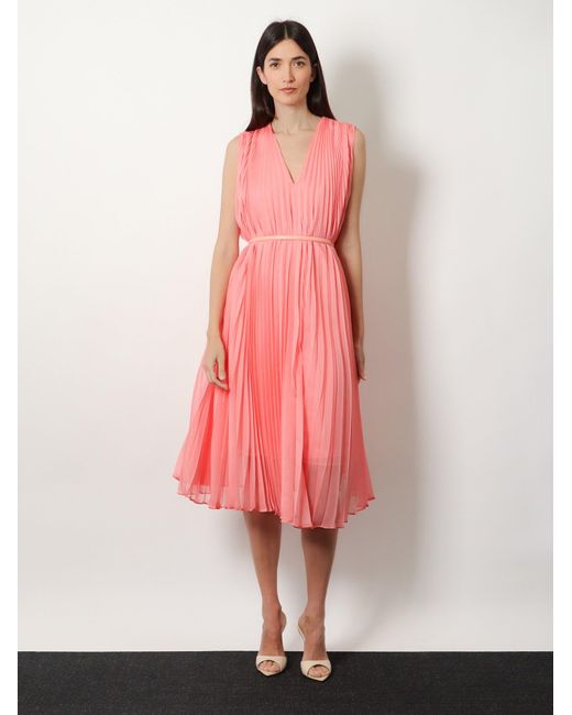 Max Mara Pink Mxecapsula Long Dress With Belt