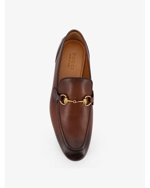 Gucci Brown Jordaan Leather Loafers for men