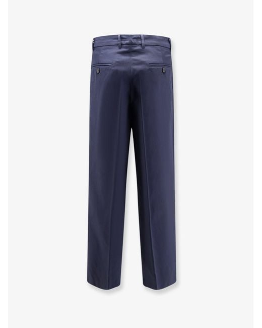 Amaranto Blue Cotton Trousers for men
