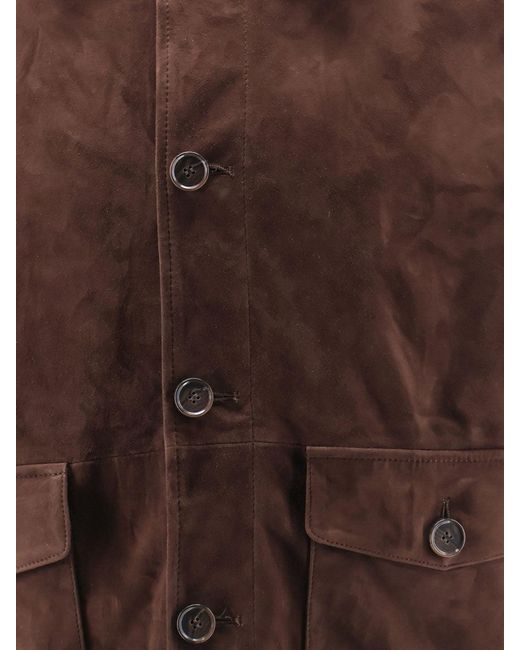 Arma Brown Tomme Reversible Suede Jacket for men