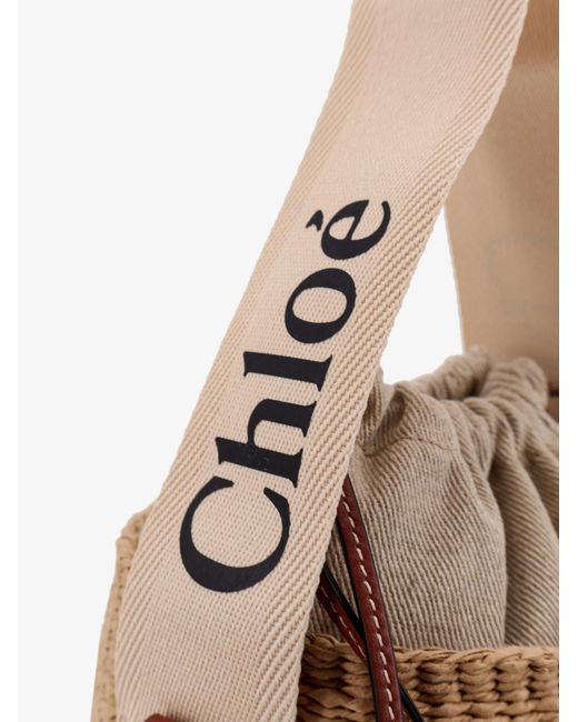 Chloé Natural Woody Raffia Bucket Bag