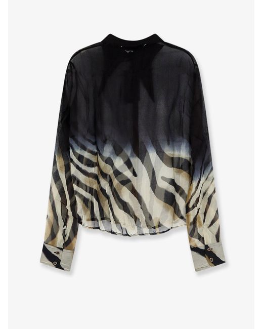 Mes Demoiselles Black Viscose Shirt With Zebra Print