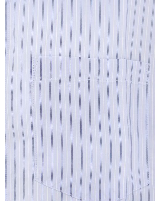 TONYWACK Blue Lyocell Shirt With Striped Motif for men
