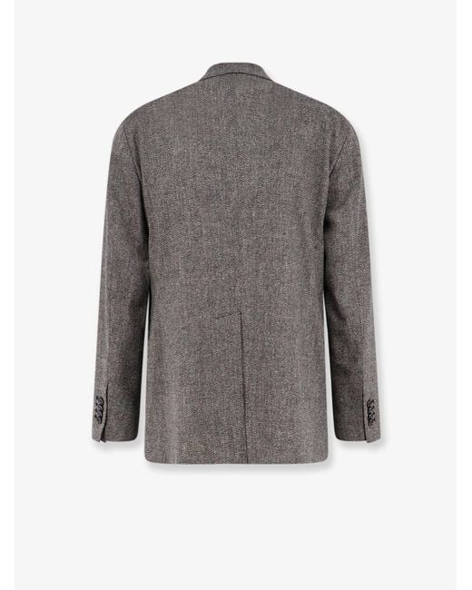 Tagliatore Gray Double-Breasted Stretch Melange Virgin Wool Suit for men