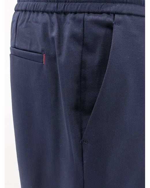 Amaranto Blue Virgin Wool Blend Trousers for men