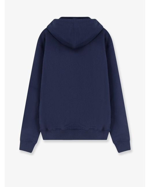 AMI Blue Hooded Cotton Sweatshirt for men