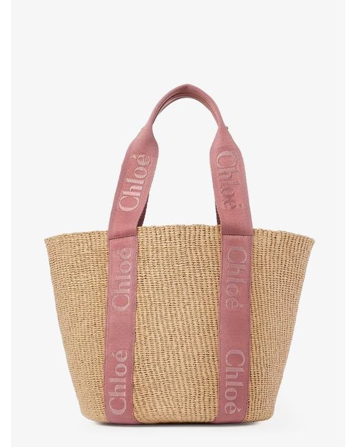 Chloé Natural Woody Raffia Shoulder Bag